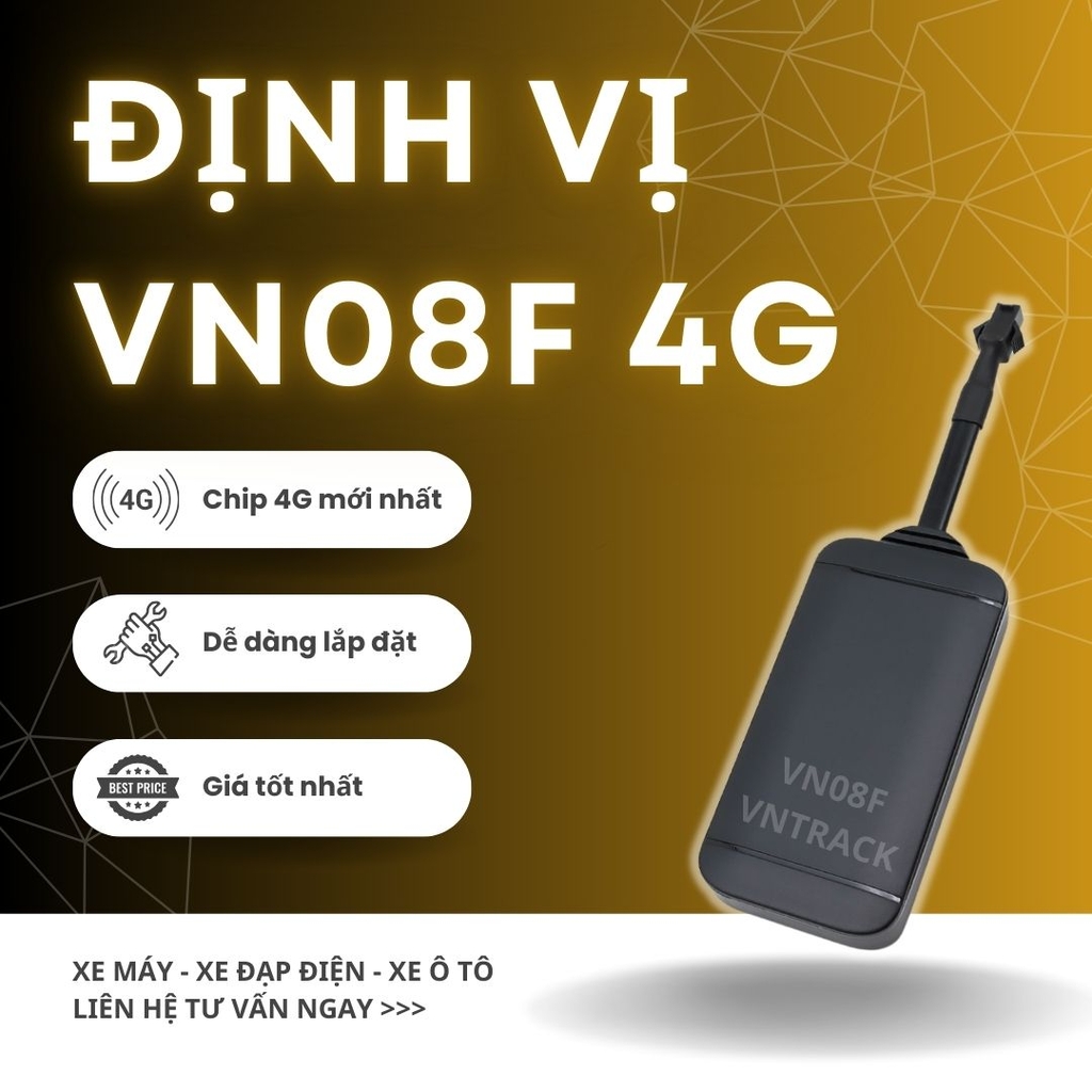 Định Vị Xe Máy, Ô Tô VN08F 4G - Thiết bị định vị GPS chính hãng Giamsat24