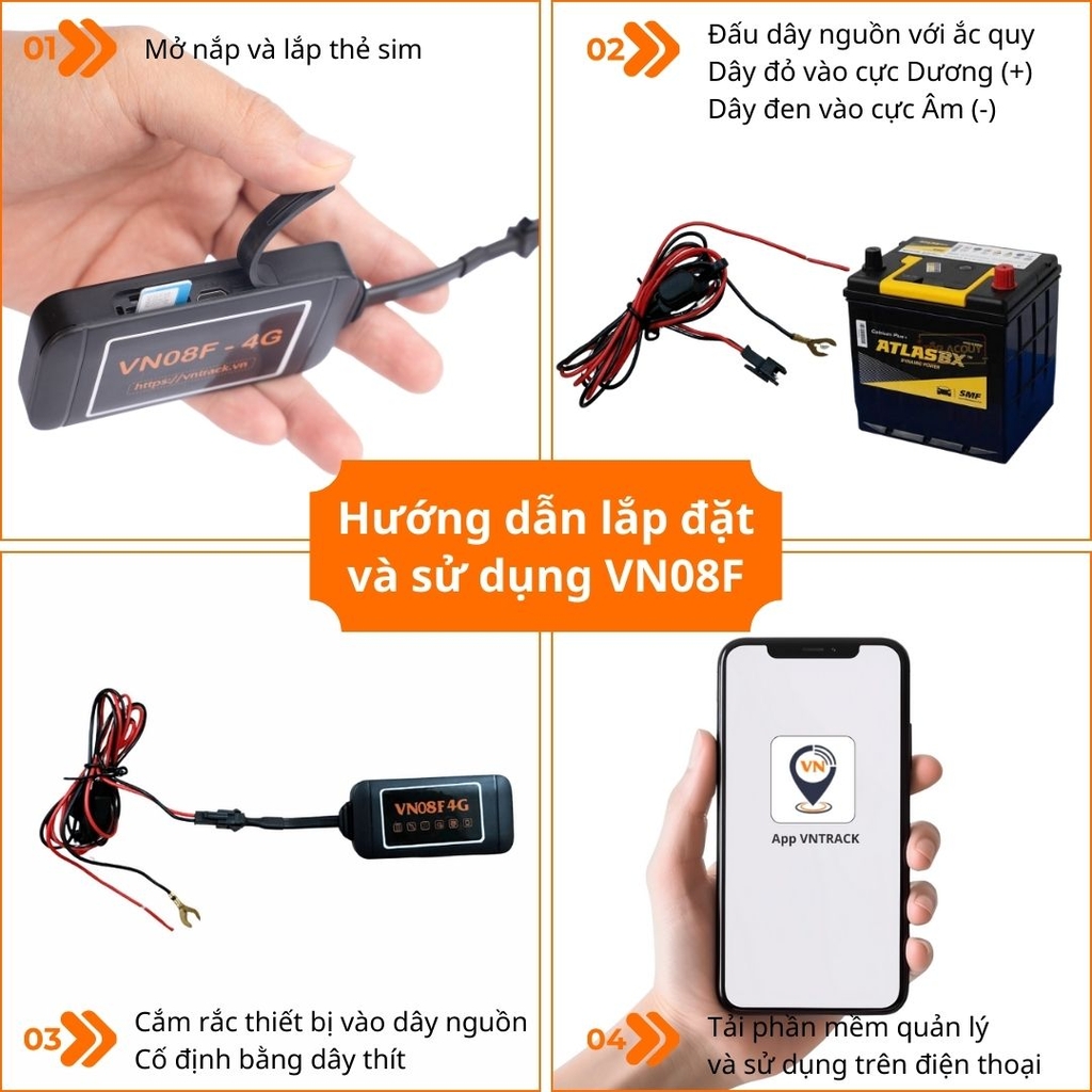Định Vị Xe Máy, Ô Tô VN09F 3G - Thiết bị định vị GPS chính hãng Giamsat24