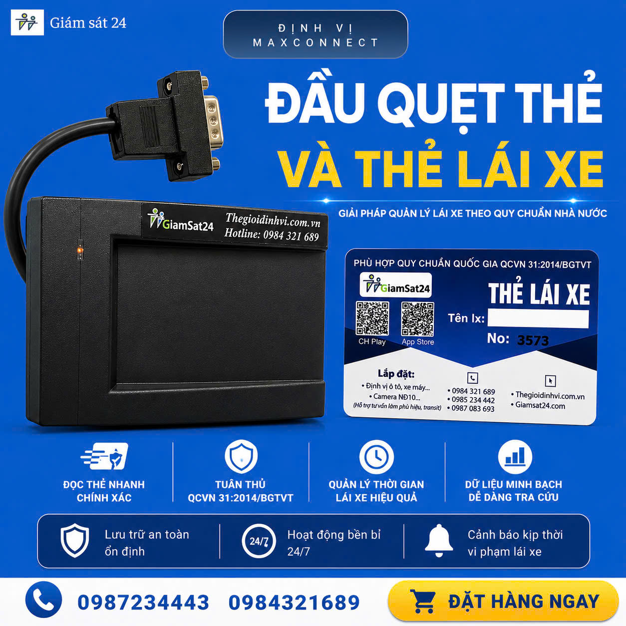 Đầu quẹt thẻ - Thiết bị định vị GPS chính hãng Giamsat24